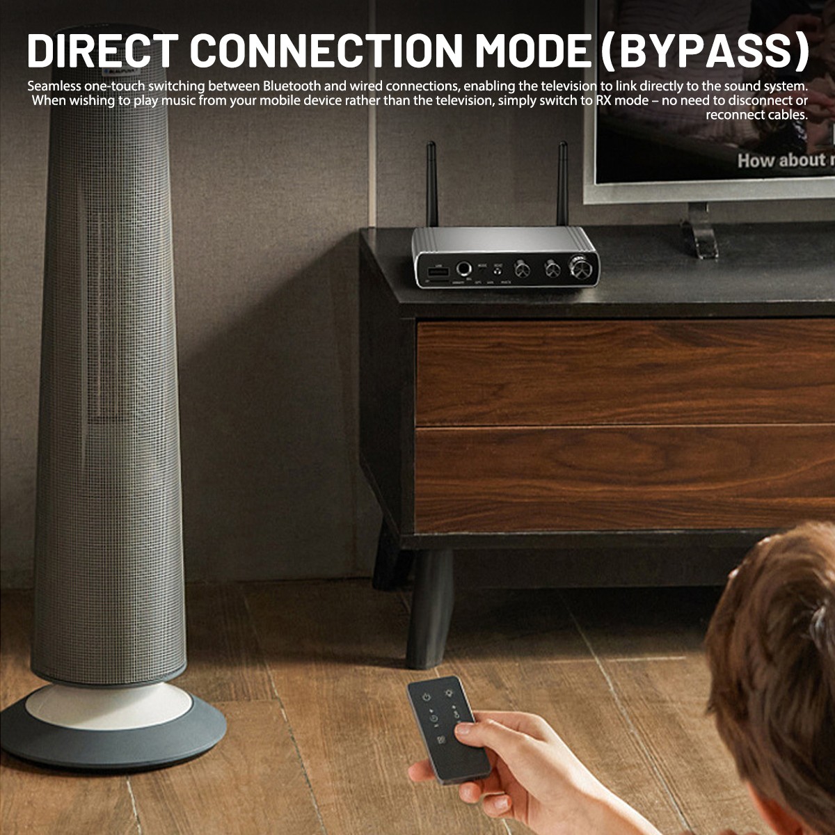 Bluetooth 5.4 Transmitter Receiver Long Range For TV Home Stereo Audio Adapter