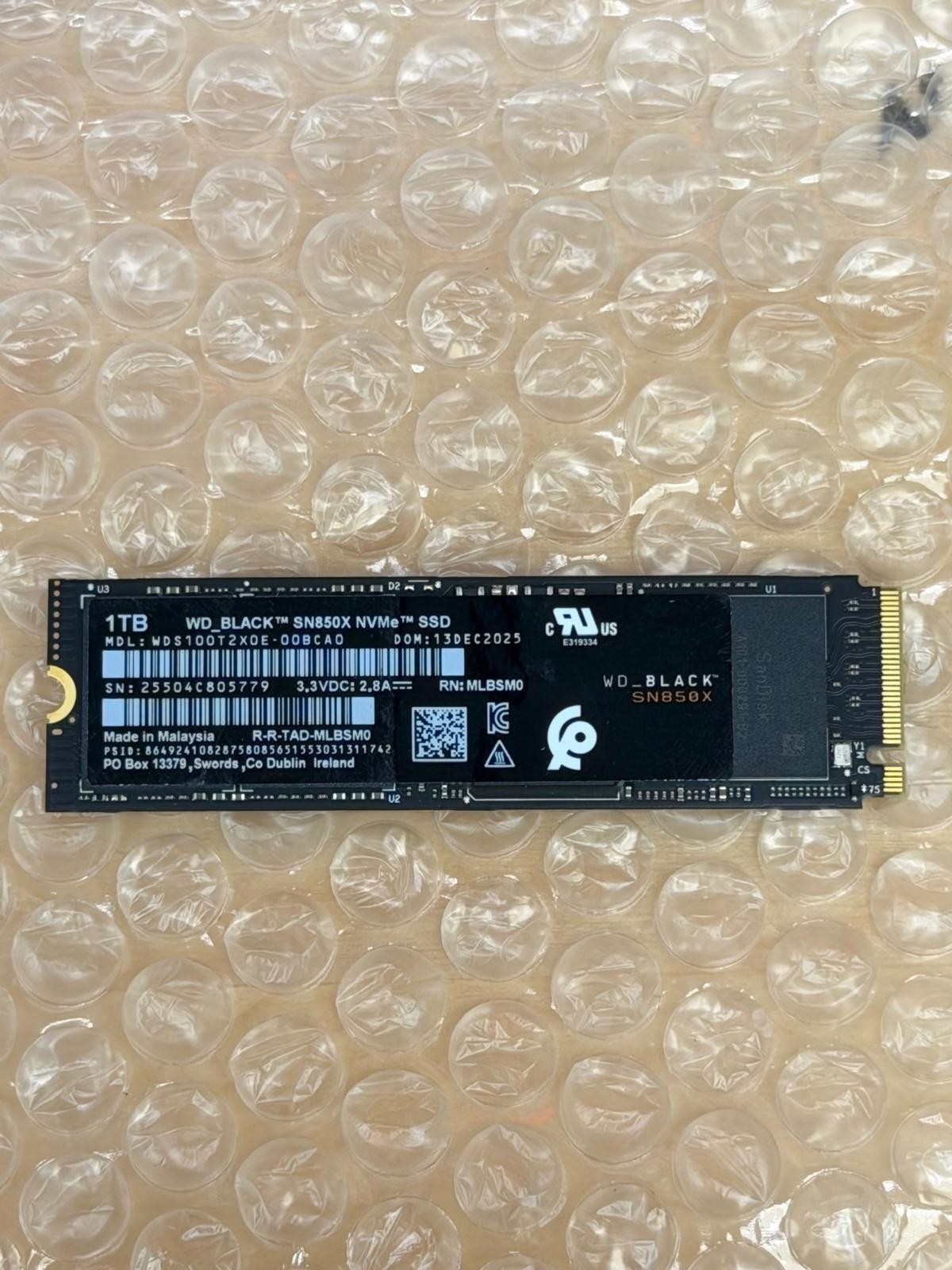 WD BLACK SN850X 1TB NVMe PCIe Gen4 M.2 2280 Internal SSD Open Box