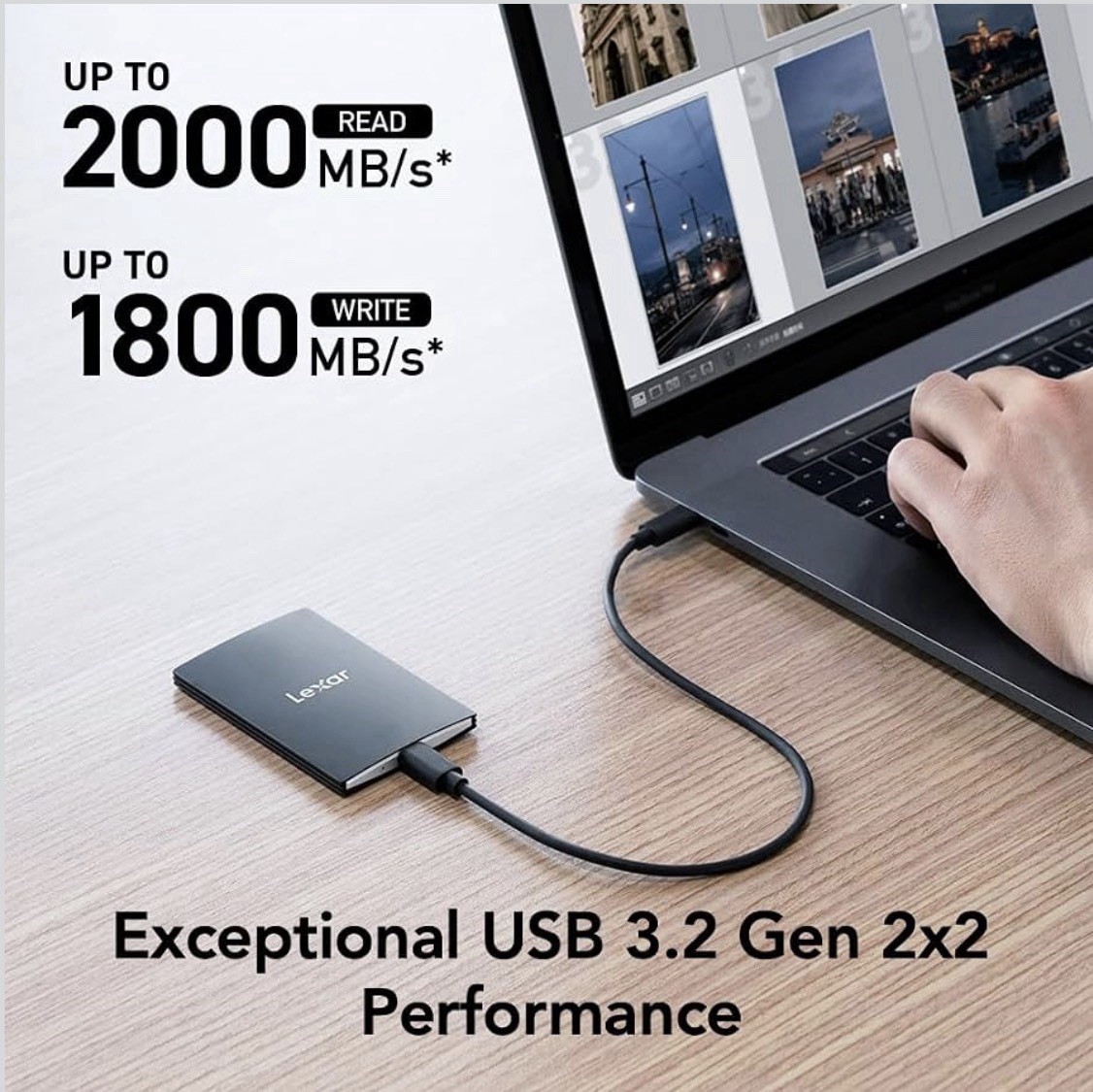 NEW 2TB Lexar SL500 Portable SSD Magnetic Set USB-C 3.2 Gen 2×2 – (SEALED)