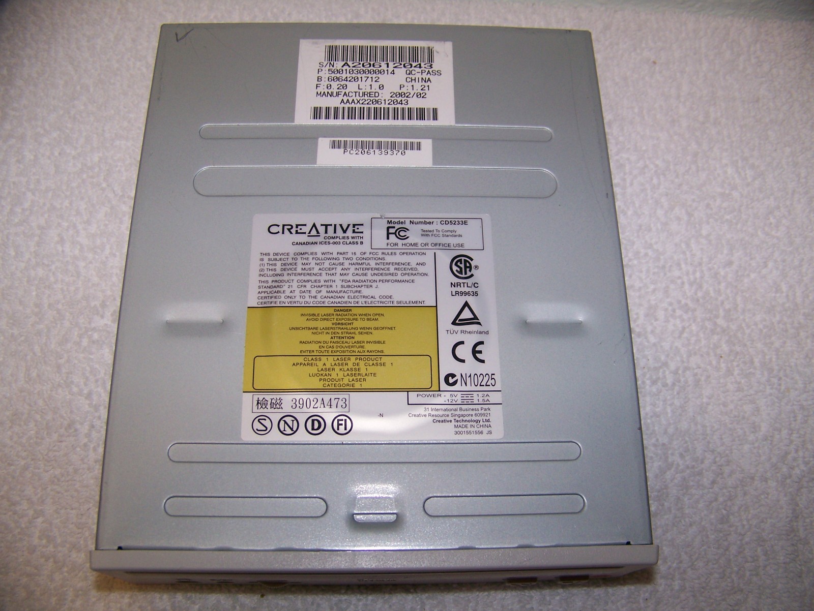 Creative MN CD5233E IDE CD 52x Internal 5.25 Drive Tested