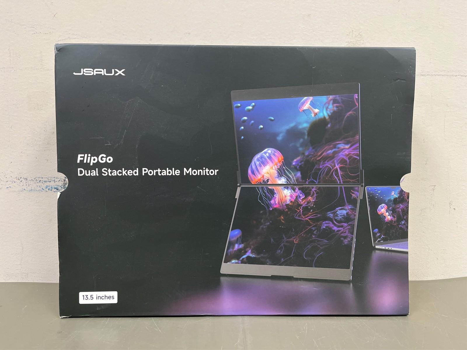 JSAUX FlipGo 13.5″ 2.2K Dual Touchscreen Portable Monitor, Triple Laptop Touch I