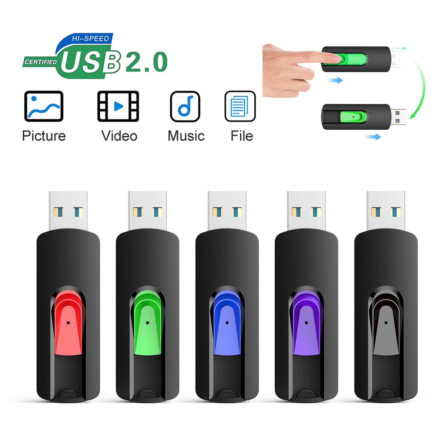 1/5/10 Pack USB 2.0 Flash Drives Thumb Jump Drive USB Memory Stick Pen Drive LOT