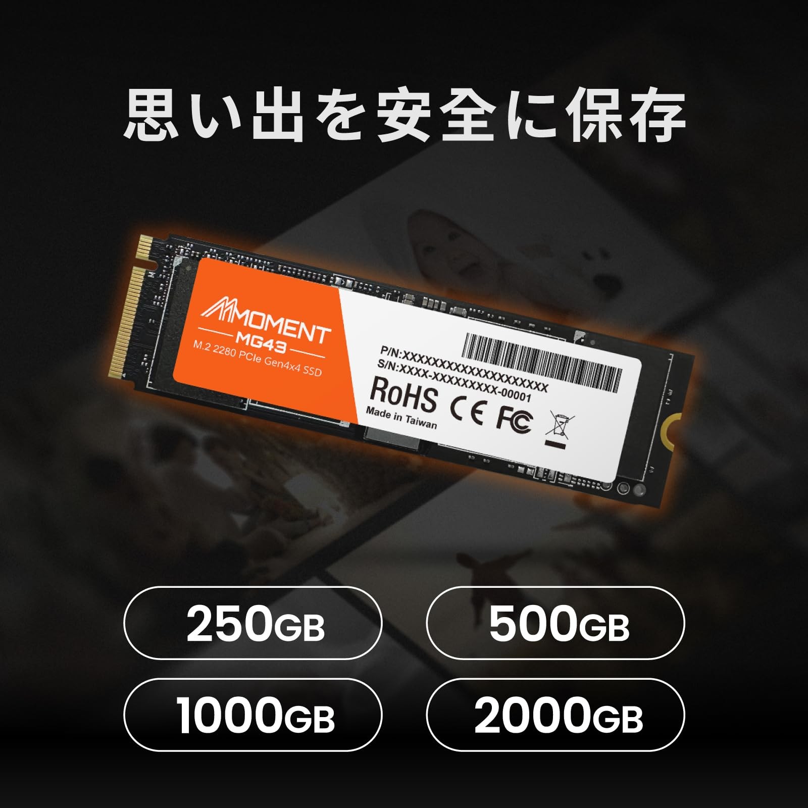 250GB M.2 PCIe Gen4 NVMe Internal SSD 4650MB/s