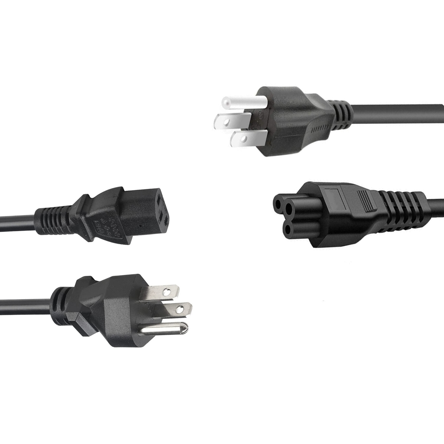 SatelliteSale Heavy-Duty Power Cable Male NEMA 5-15P to Female C5 or C13/C14
