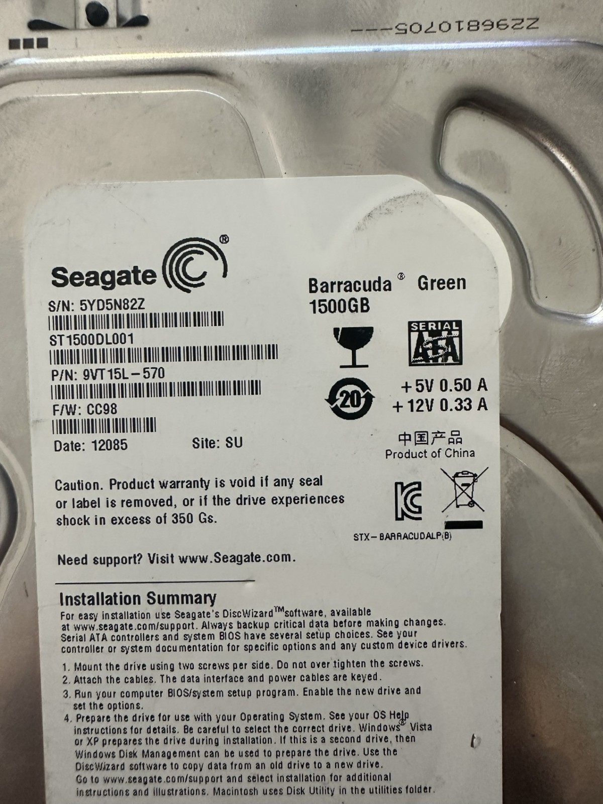 Seagate 1500 GB (1.5TB) hard drives. Untested. For PARTS/REPAIR