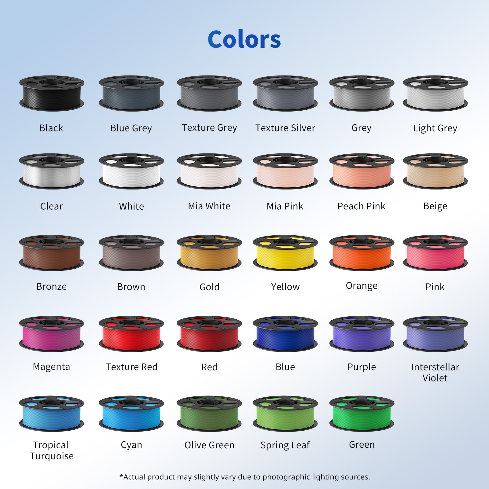 3/5/10KG ANYCUBIC 3D Printer Filament PLA 1.75mm 2.2lb Spool Basic Printing lot