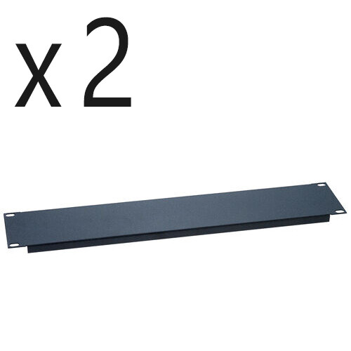 2 Pack Lot, One Space 1U 19″ Blank Network Rack Mount Server Panel Filler Spacer