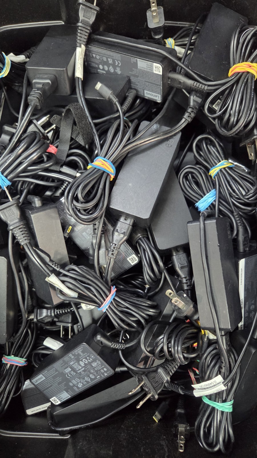 Lot of 10 Genuine Lenovo 65W USB-C Chargers AC Power Adapters w/ Power Cords