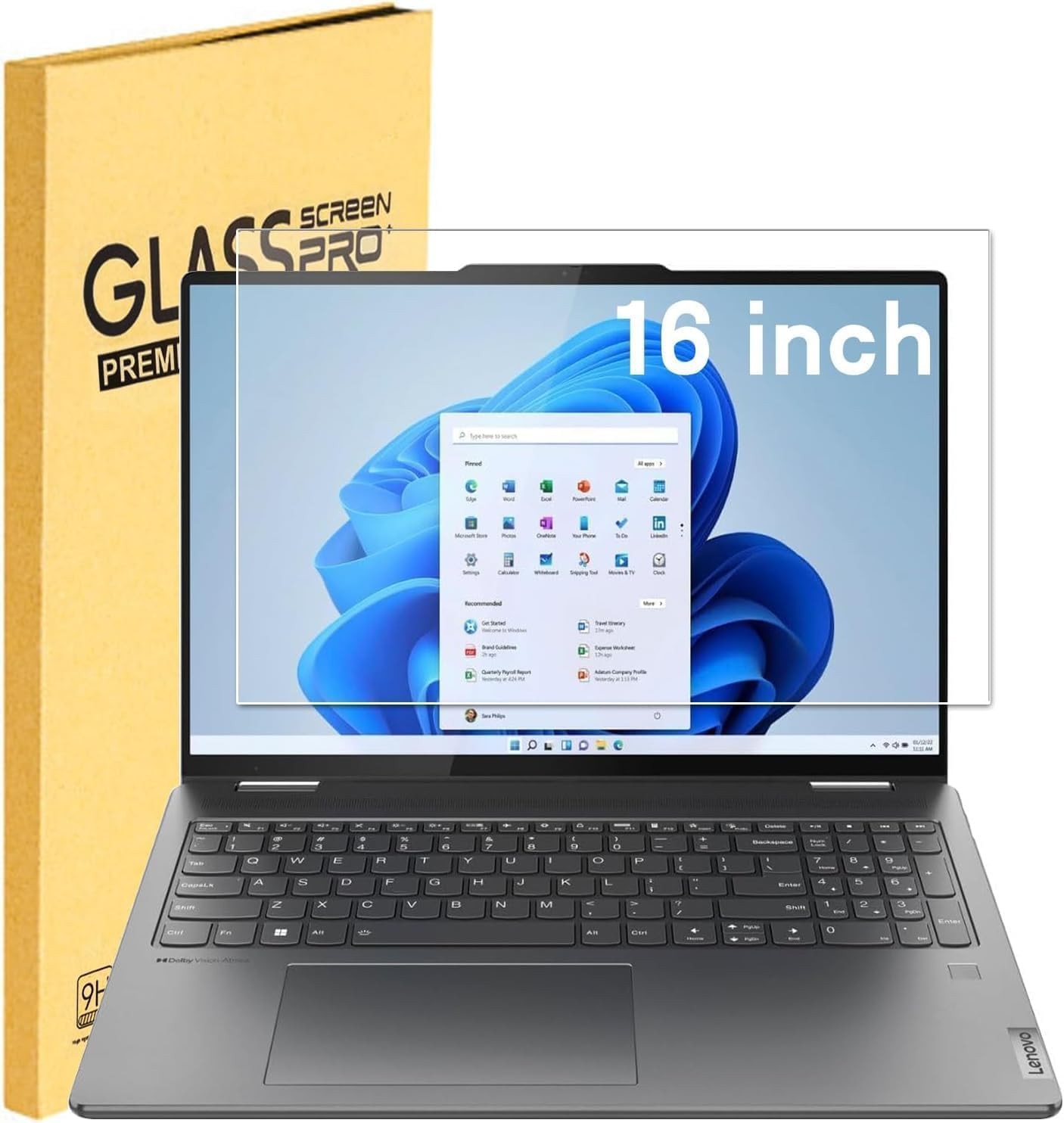 Tempered Glass Screen Protector for Lenovo ideapad 5/5i Pro 16 & Slim 3/5/7 16 &