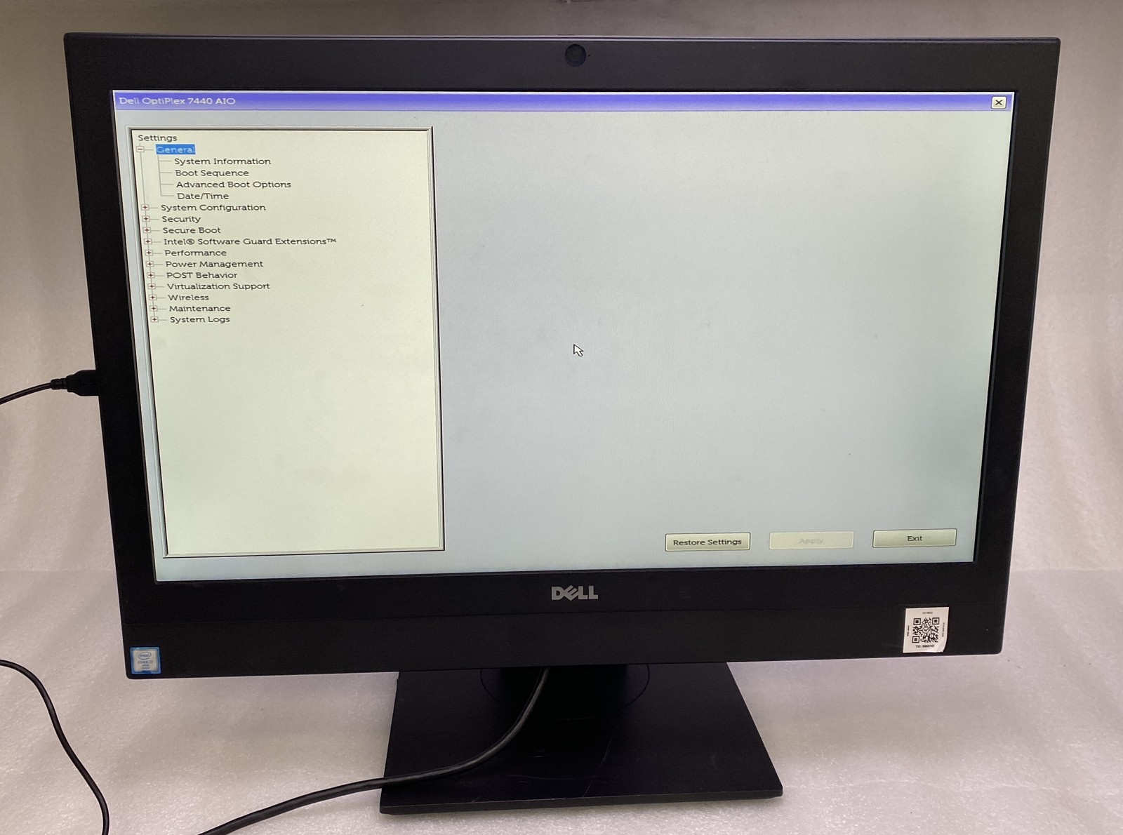 Dell OptiPlex 7440 AIO 23″ Core i7-6700 3.4GHz 16GB RAM 500GB HDD NO OS Good