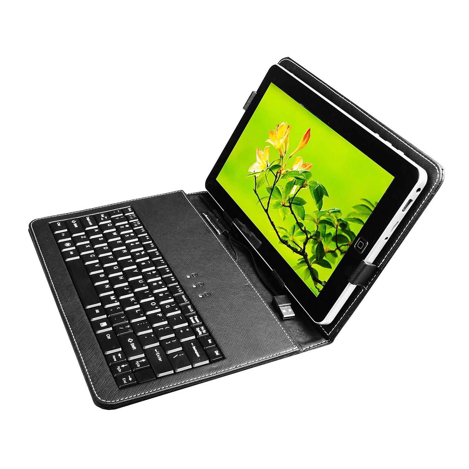 Folio PU Leather Case Stand Cover with USB keyboard For 8″ Universal Tablet Ipad