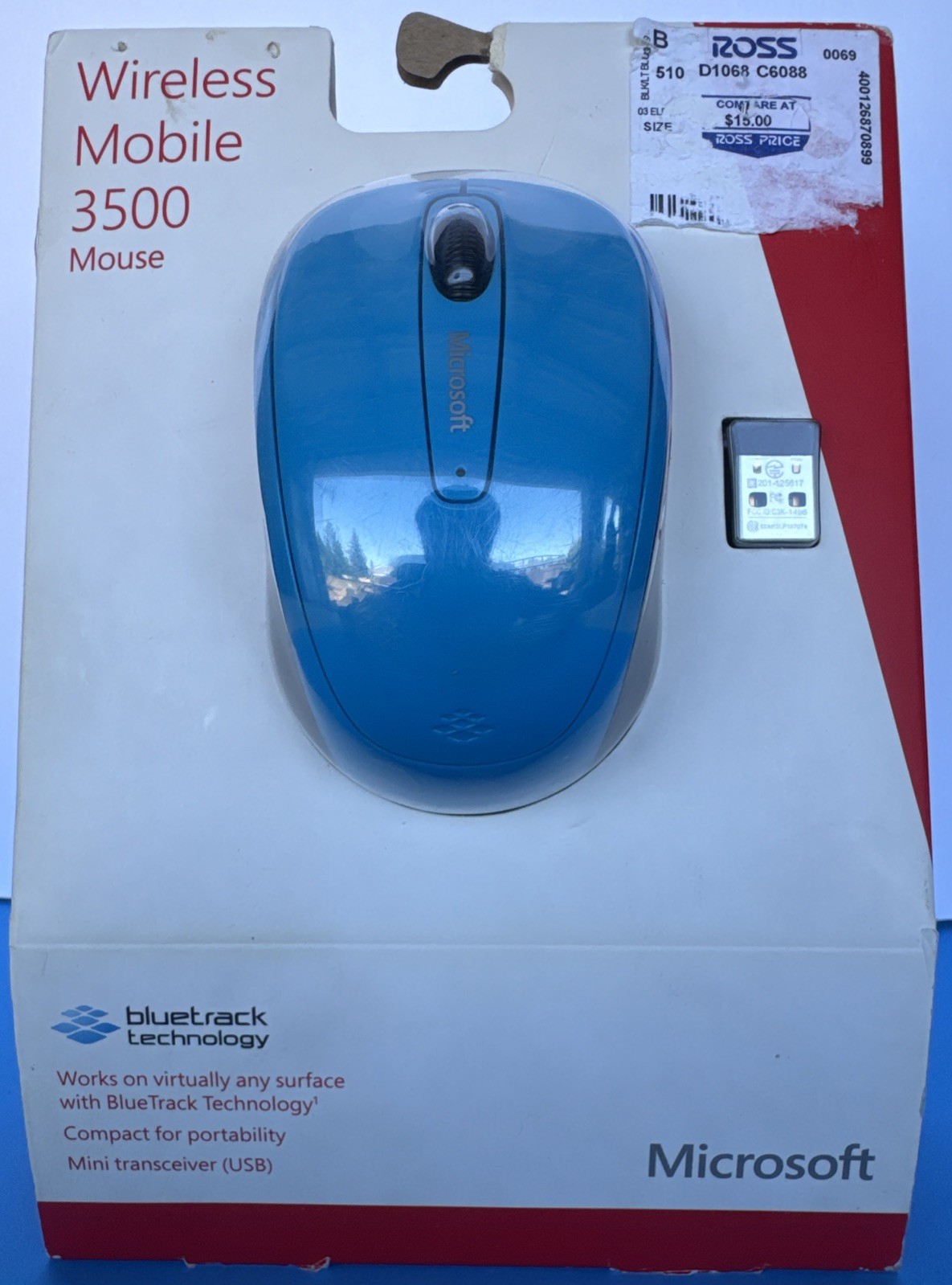 Microsoft Wireless Mobile 3500 Mouse With Bluetrack Technology New In Box