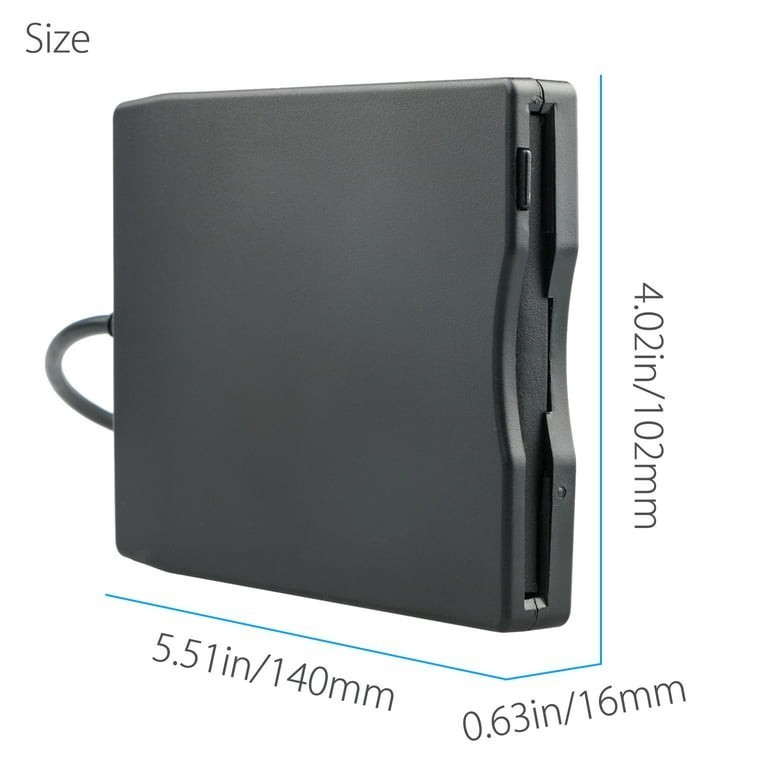 3.5 USB 2.0 Data External Floppy Disk Drive 1.44MB For Laptop PC Win 7/8/10/11