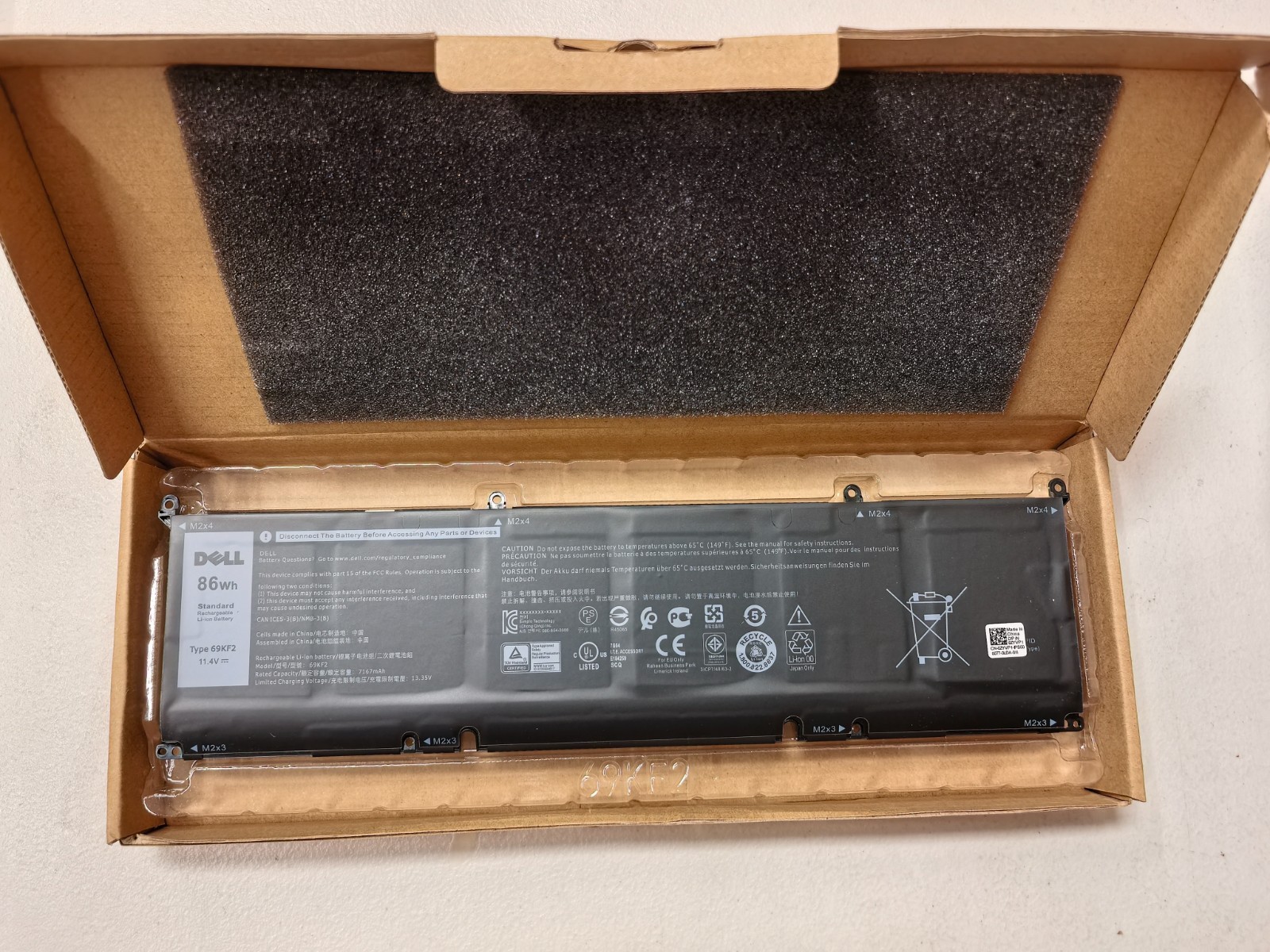 NEW OEM 86Wh 69KF2 Battery Dell XPS 15 9500 Precision 5550 M59JH M15 M17