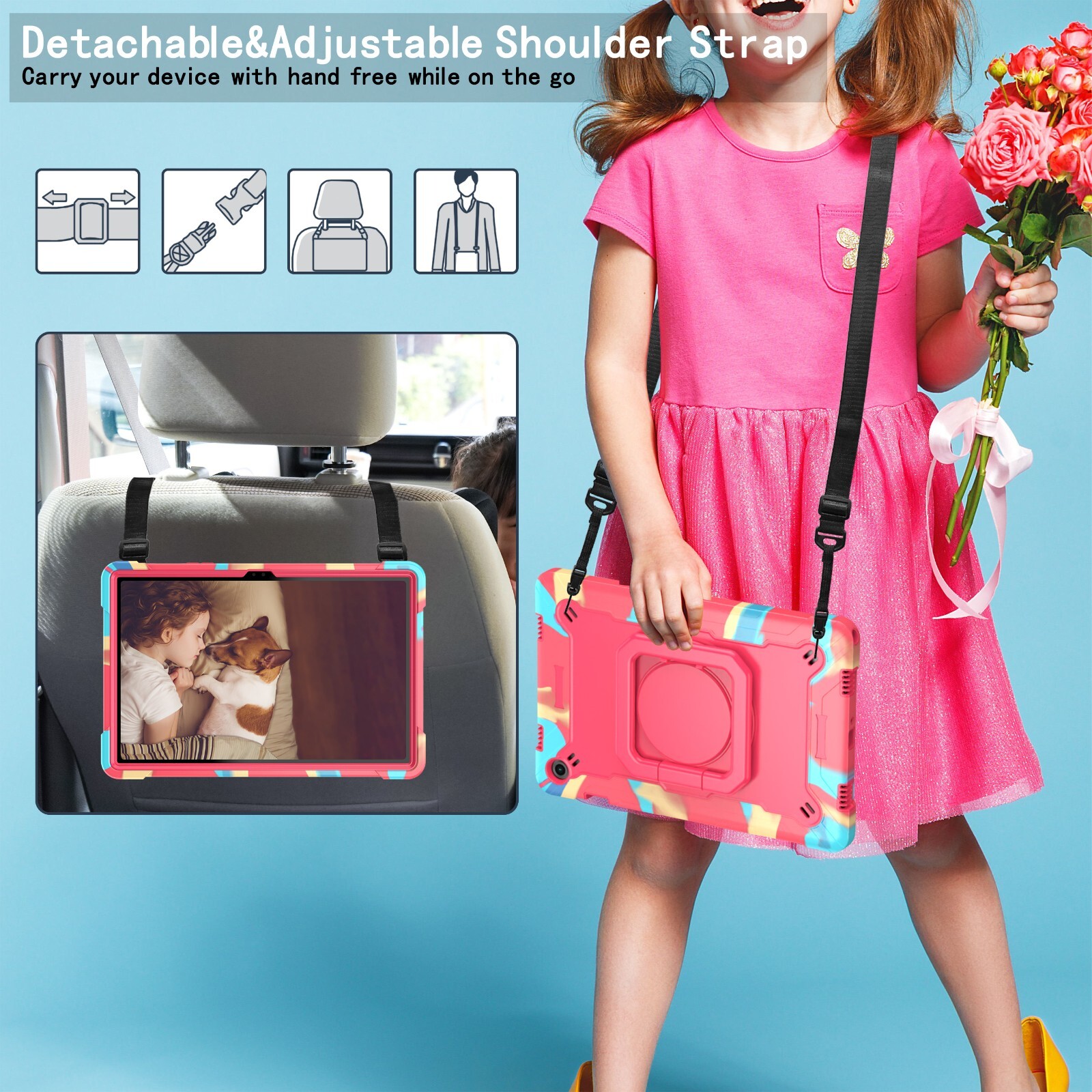 Samsung Galaxy Tab A11/ A9 8.7 inch Rotating Case Heavy Duty Shockproof Rugged