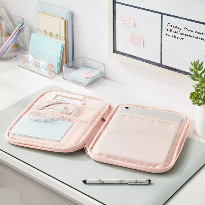 Brightroom Zip Tablet Pouch Laptop Bag Blush Pink 12in x 9.25in