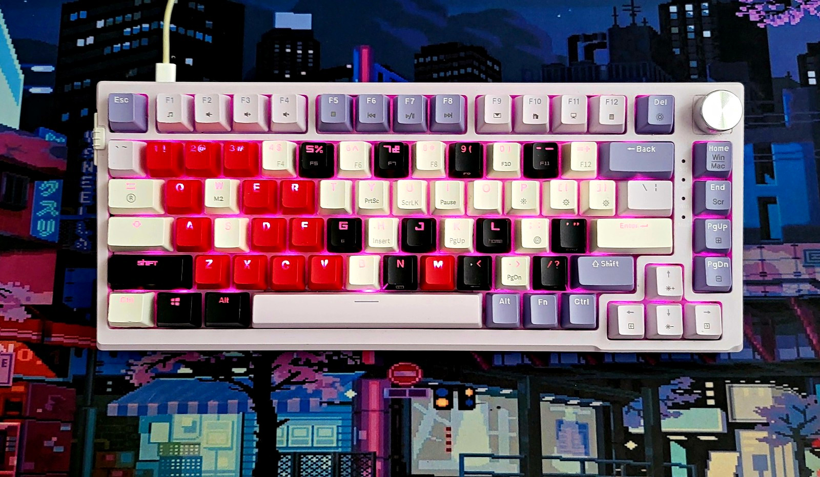 MageGee SKY81 Mechanical Wired USB 83-Key Illuminated White/Red/Black QWERTY