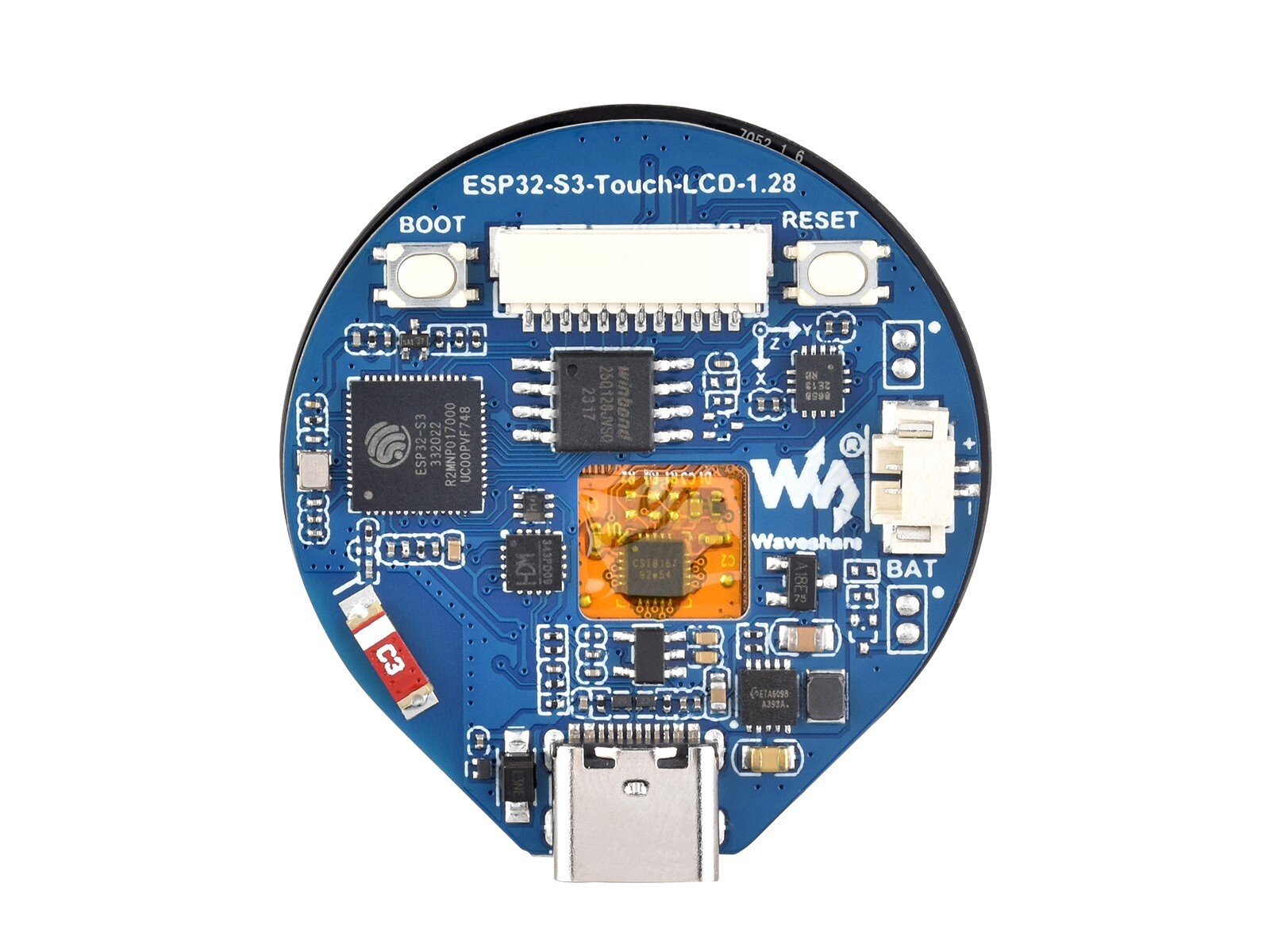 Waveshare ESP32-S3 Development Board, with 1.28inch Round Touch LCD