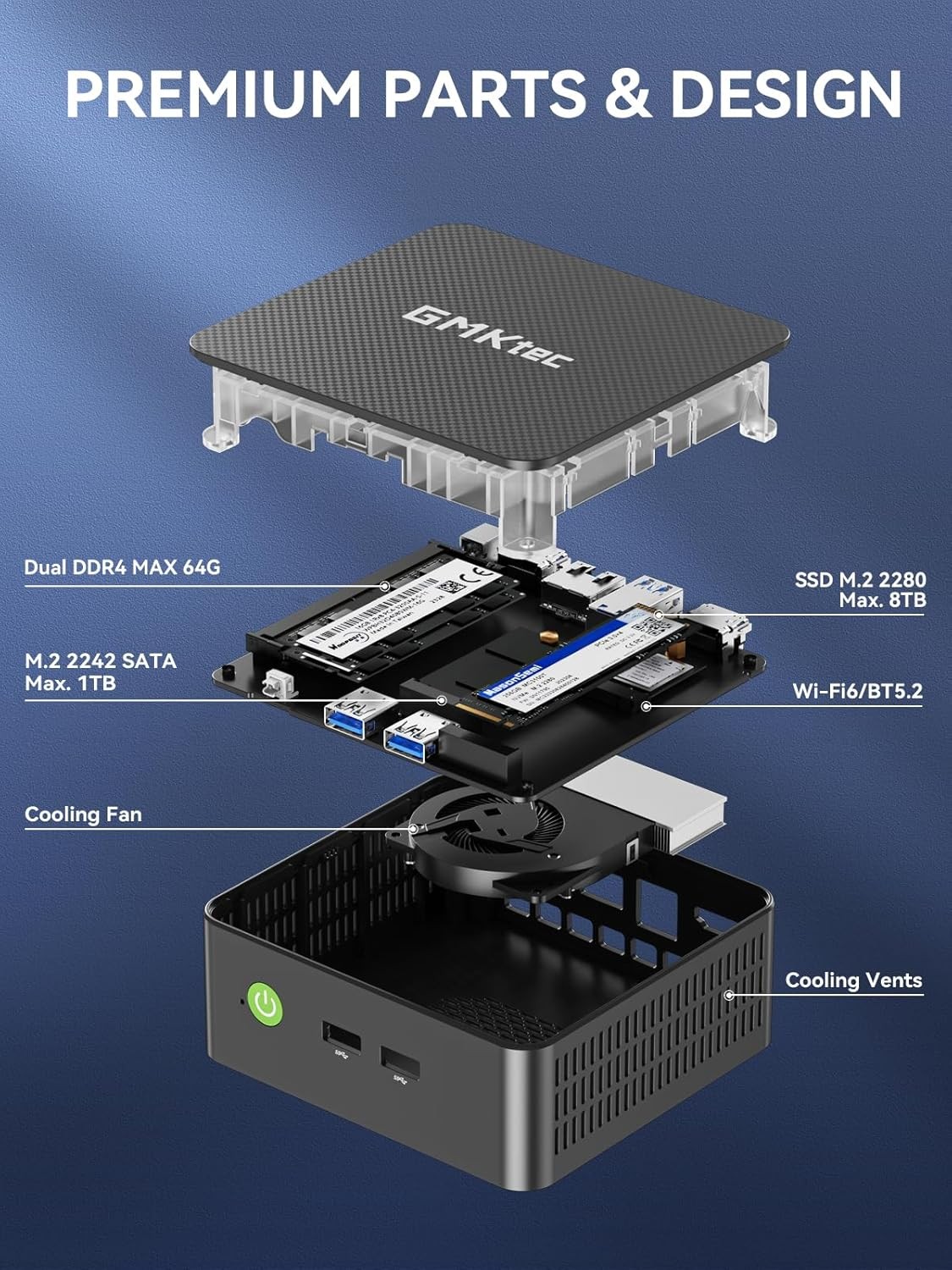 GMKtec G3 Plus Mini PC Intel Twin Lake N150 16GB DDR4 512GB M.2 SSD Win 11 Pro