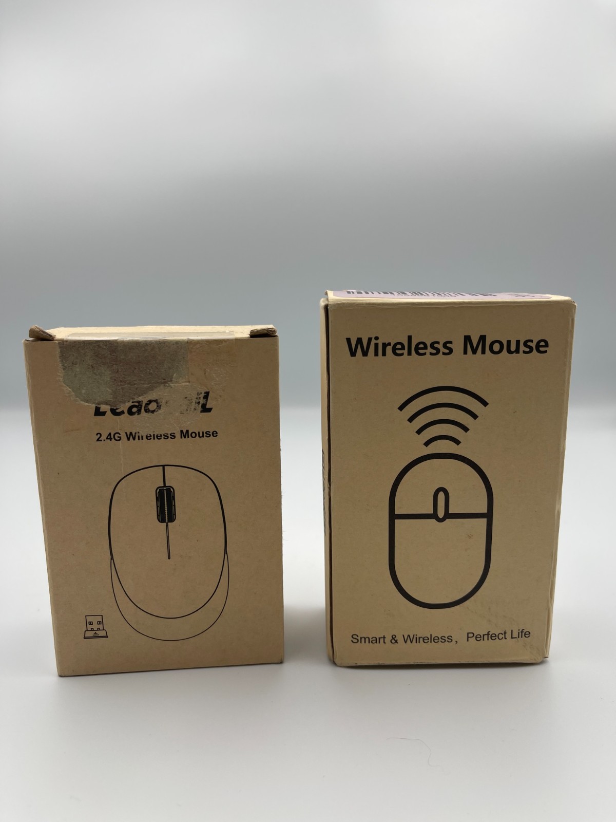 2 count Pink mice in box’s, wireless mouse, bluetooth, LED