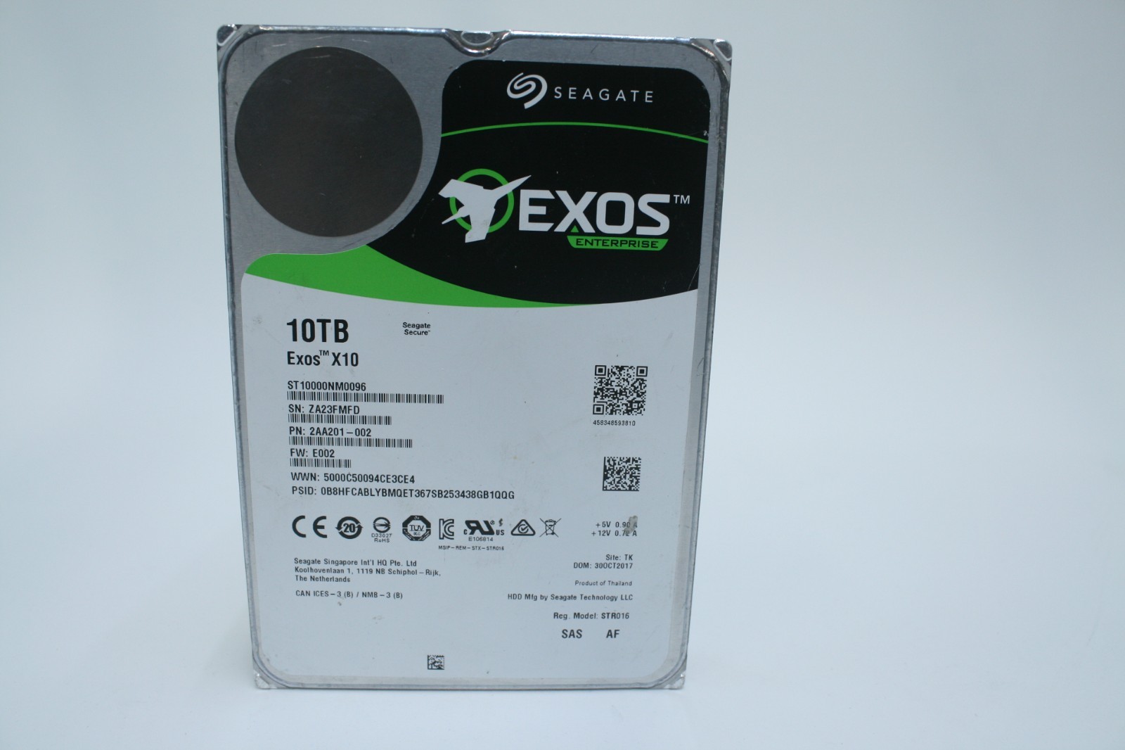 SEAGATE EXOS ENTERPRISE ST10000NM0096 10TB 7.2K 12GB/S 3.5″SAS HDD 2AA201-002 T7