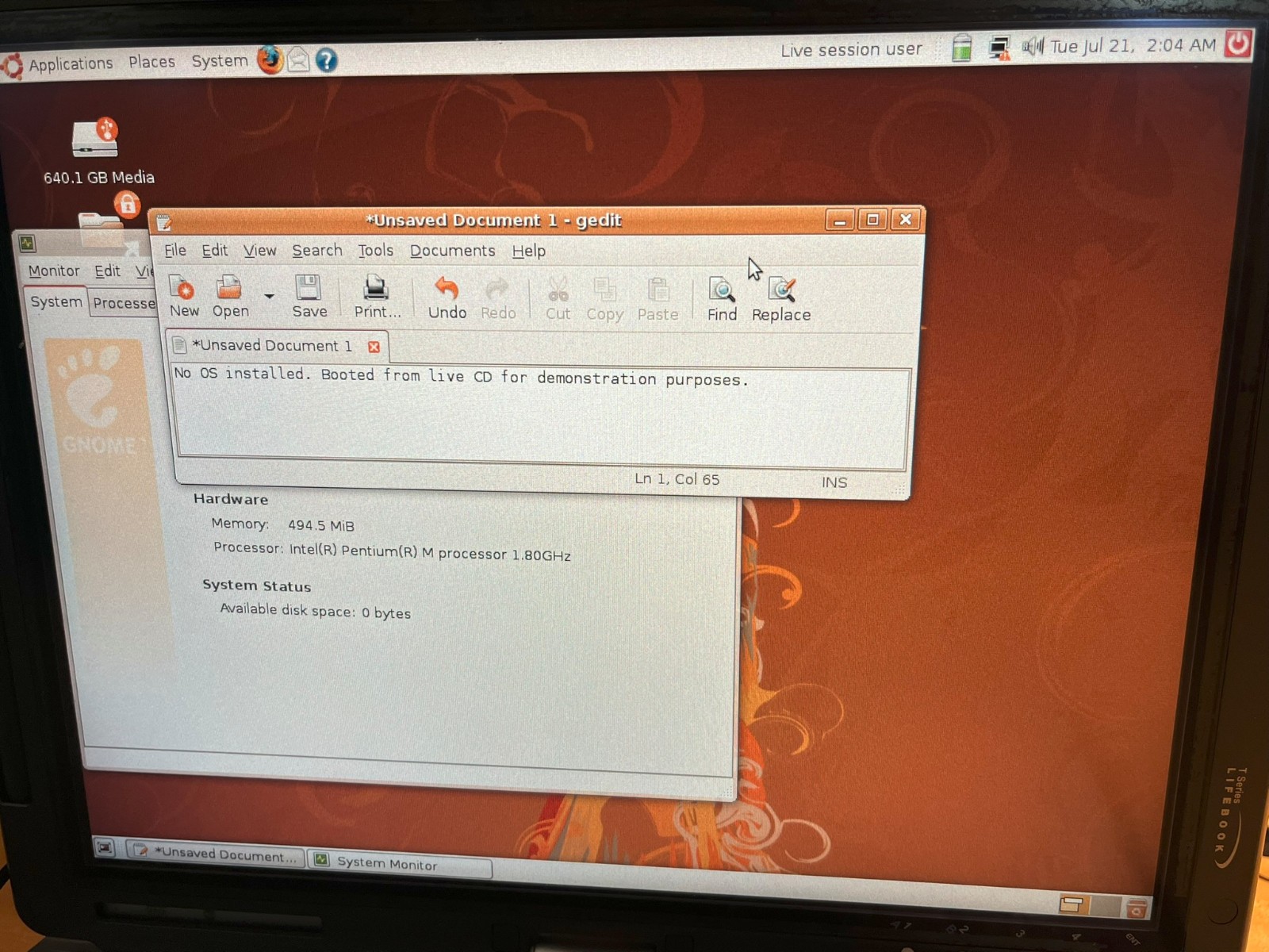 Fujitsu Lifebook T4010 Pentium M 1.8GHz 512MB *NO HDD/OS/CHARGER* Boots to BIOS