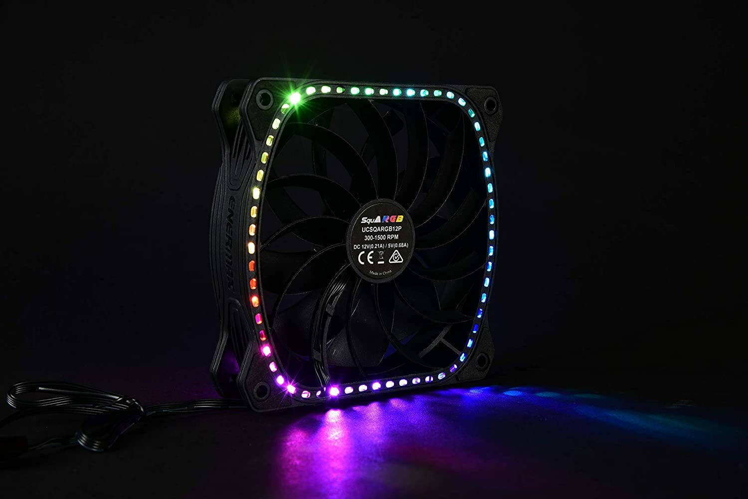 Enermax SquA ARGB PWM 120mm Case Fan – 6 Pack (Black) – OEM