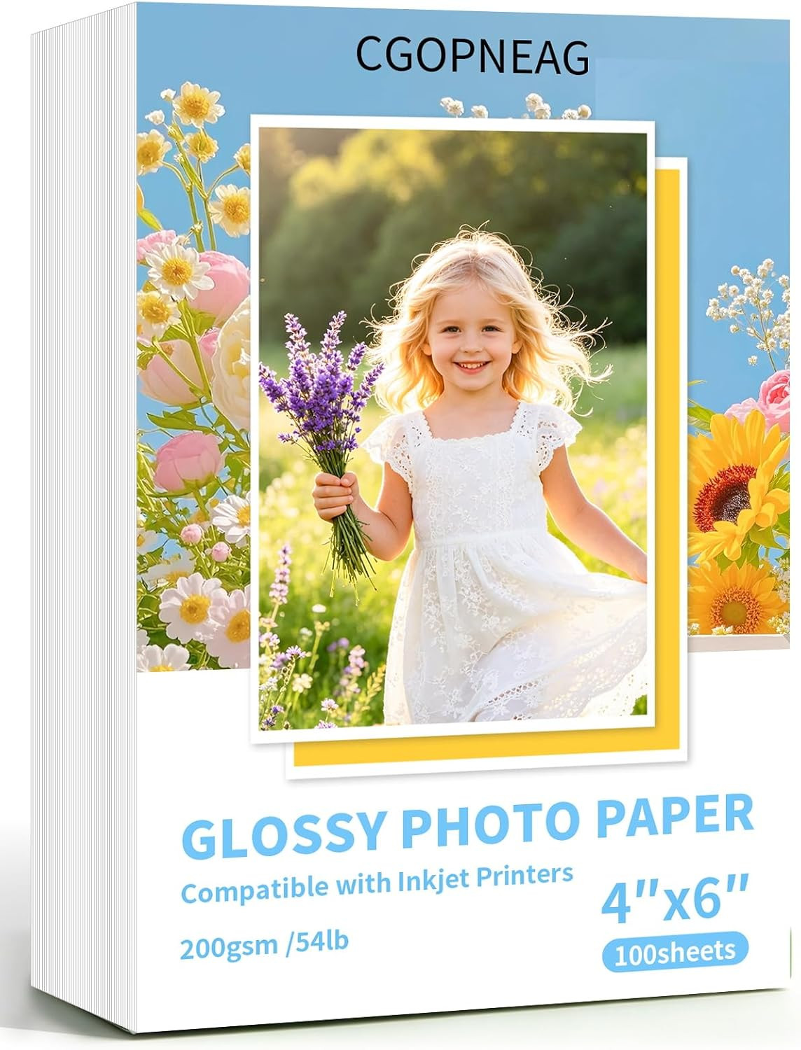 Glossy Photo Paper, Premium 4X6 Photo Paper 200 GSM/54 LB, 100 Sheets for Dye