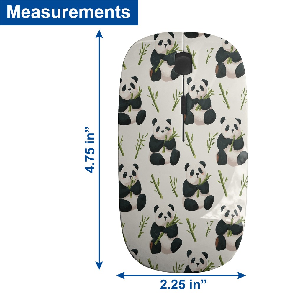 Pandas Bamboo Cartoon Pattern, Optical Wireless Mouse, Desktop Laptop Mice