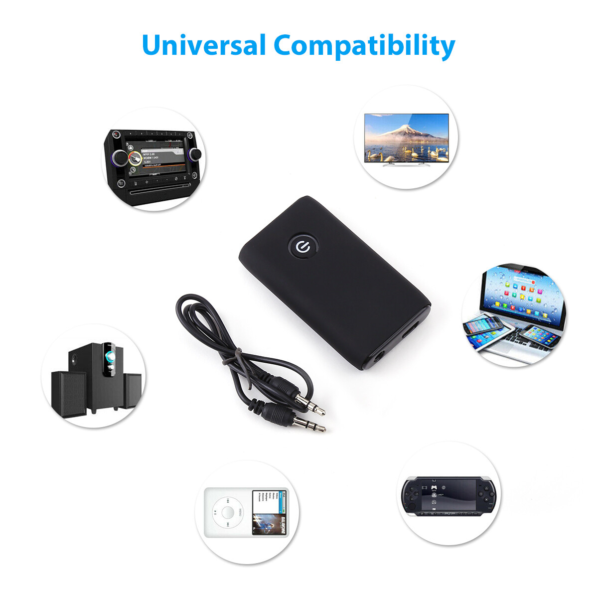 50PCS 2-in-1 Bluetooth 5.0 Transmitter & Receiver Stereo Music Audio Adapter TV