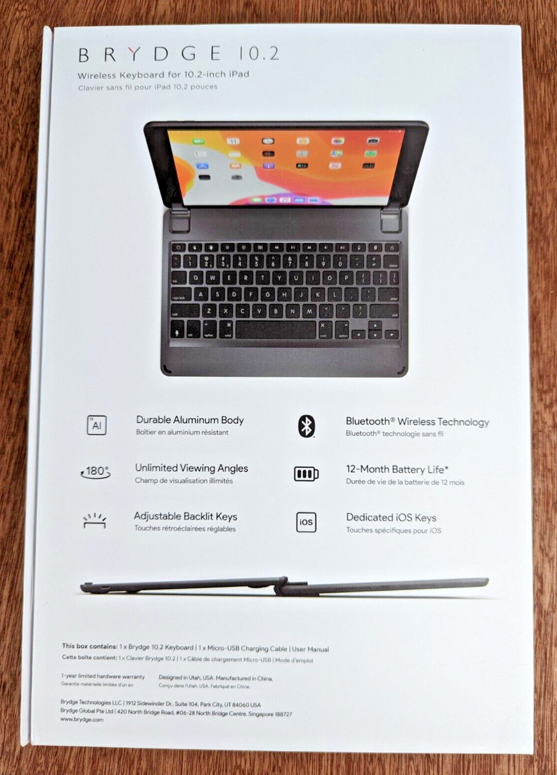 BRYDGE BRY80022 Wireless Keyboard for 10.2″ iPad, Backlit Bluetooth, Space Gray