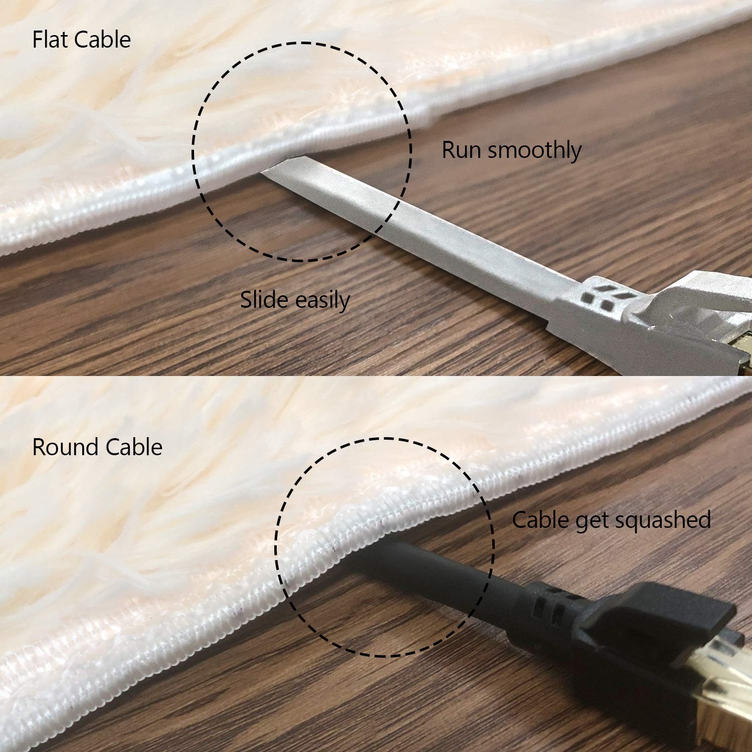 6ft Cat 8 Flat Ethernet Cable – 40Gbps Data Transfer, Tangle-Free, Gold-Plated