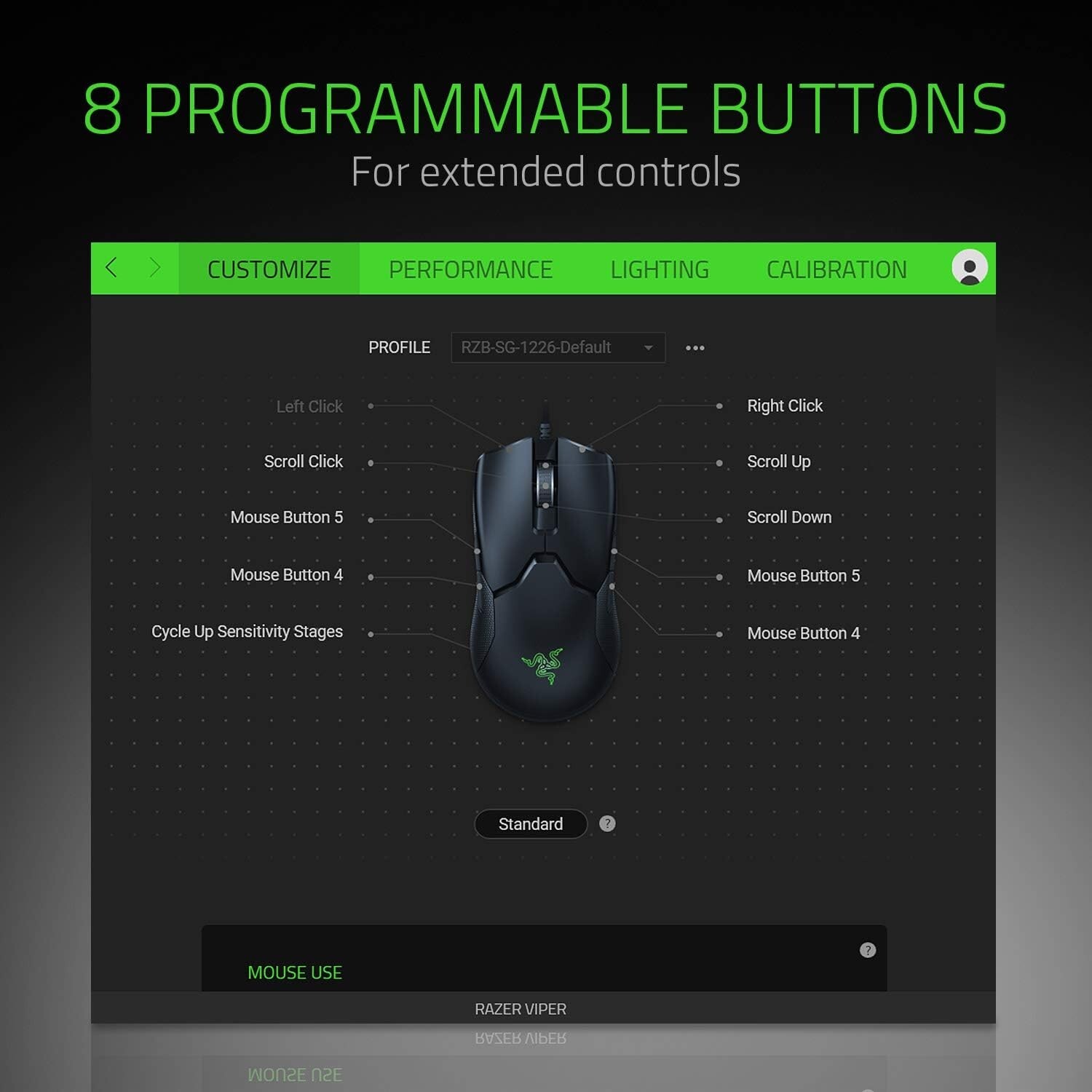 Razer Viper Wired Optical Gaming Mouse – Black with Chroma RGB Lighting