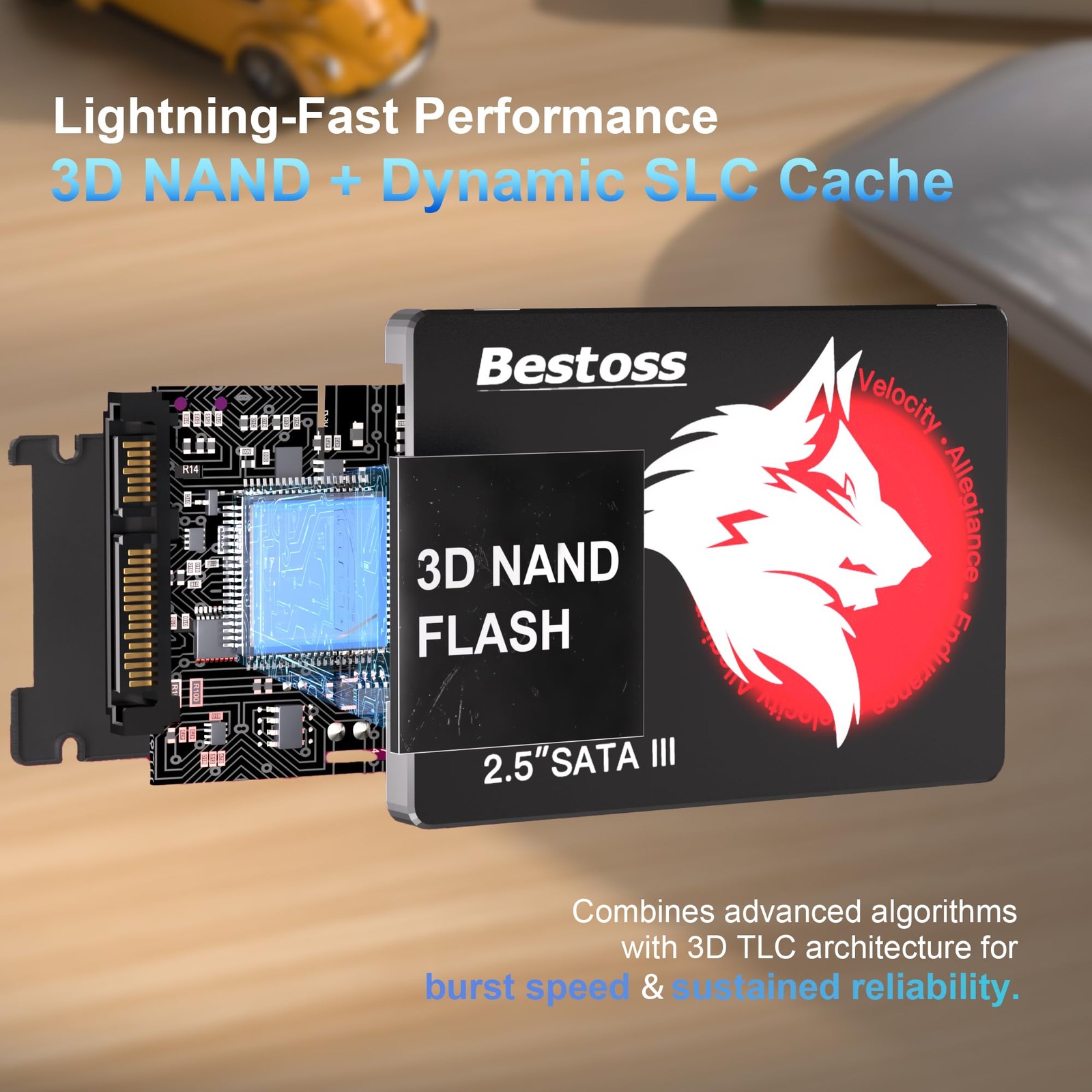 Bestoss 128GB 2.5 Inch SSD Internal Hard Drive for Pc or Laptop, SATA III 6Gb…