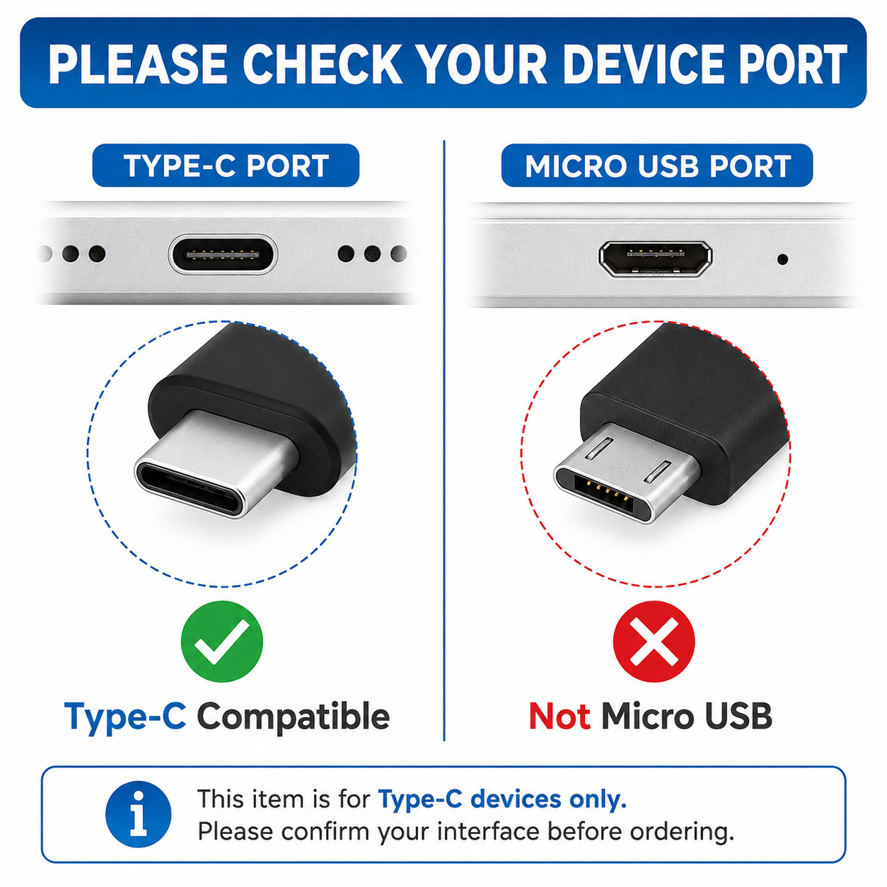 256GB USB 2.0 USB-A & USB-C Flash Drive Dual Connector Portable
