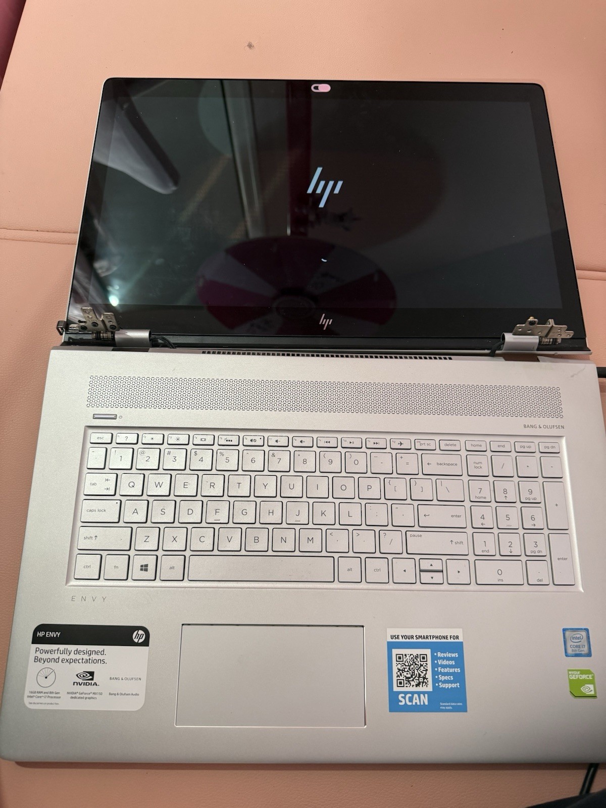 HP 17.3 Touch i7 disk 16gb RAM Intel(R) Core(TM) i7-8550U CPU @ 1.80GHz 1.99 GHz