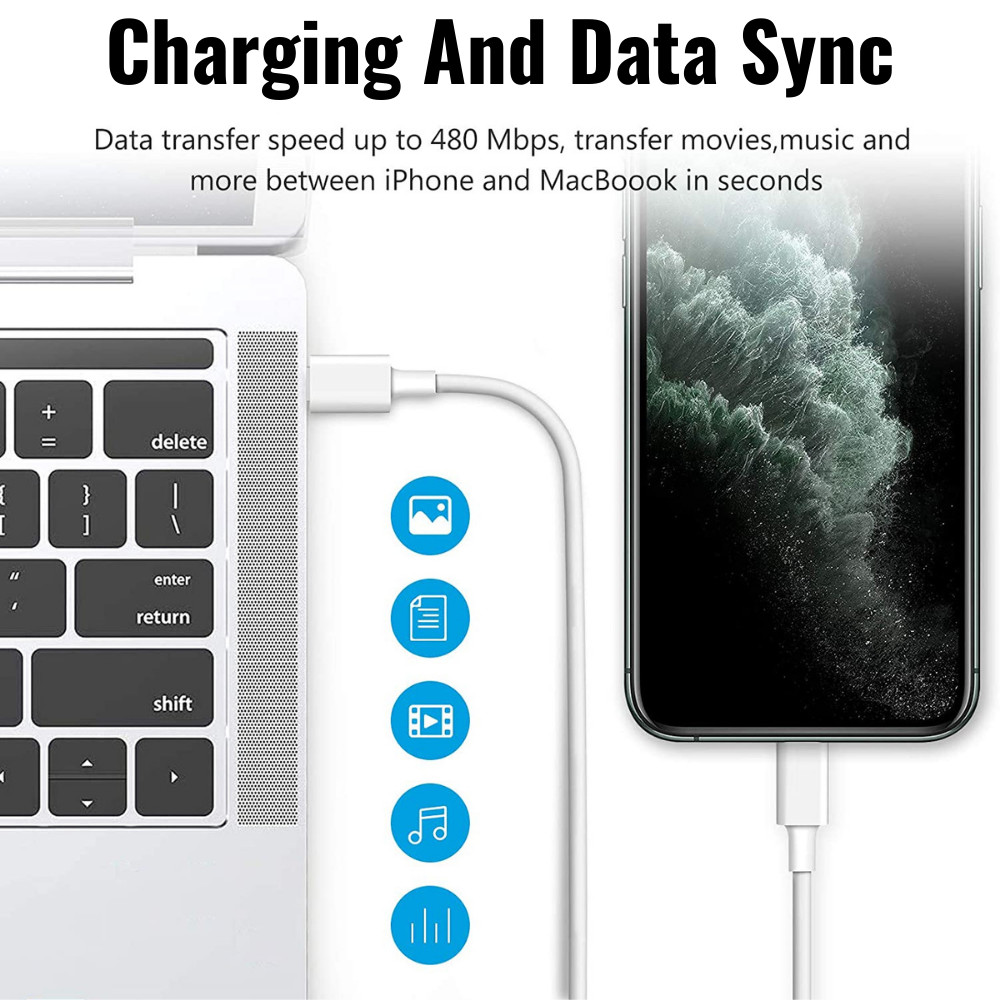 PD 20W Fast Charge Wall Charger For iPhone 14 13 12 11 XR SE X 8 USB-C Cable Lot