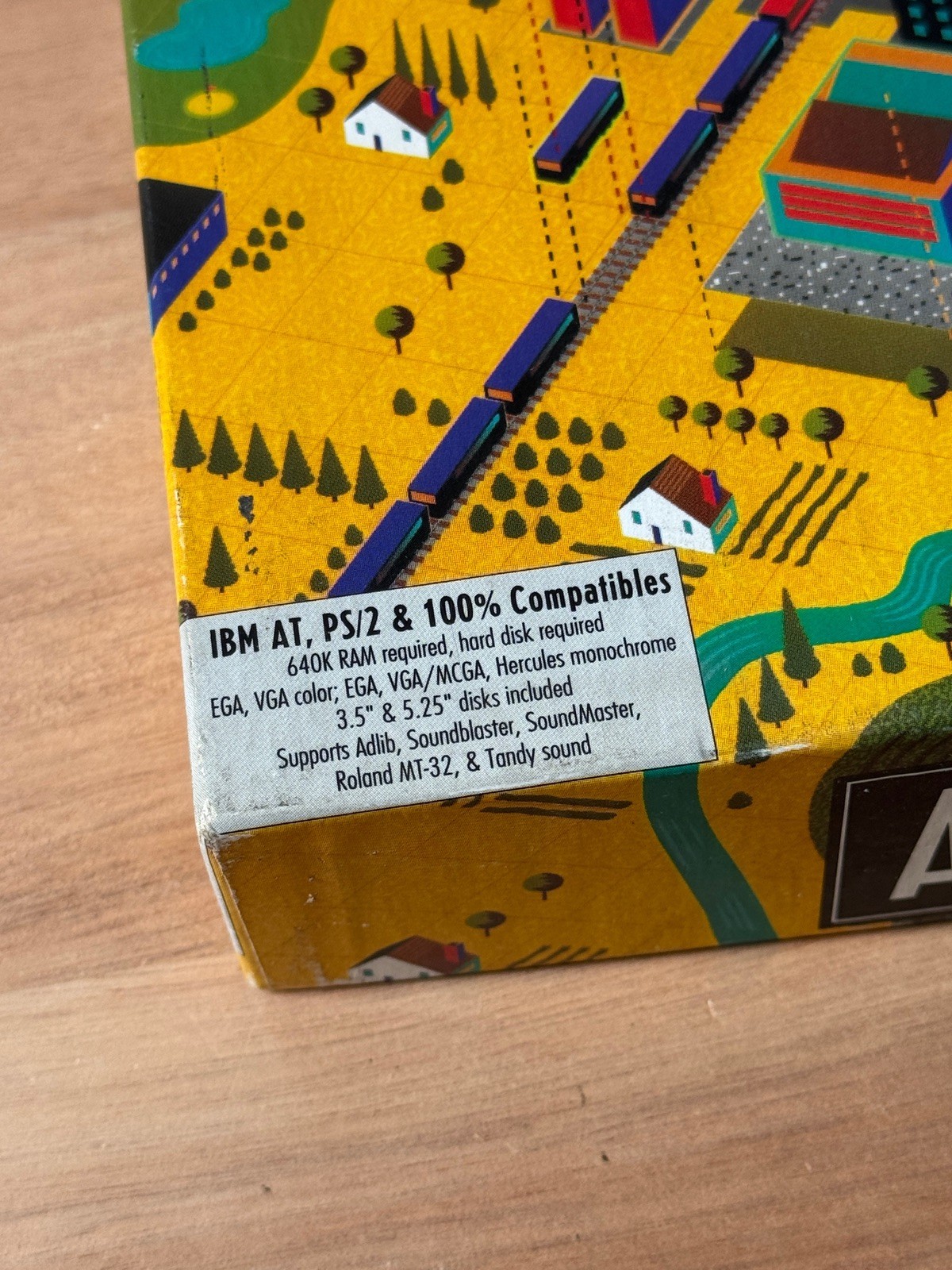 Vintage 1992 ArtDink Maxis A-TRAIN Train Simulation IBM Big Box Game