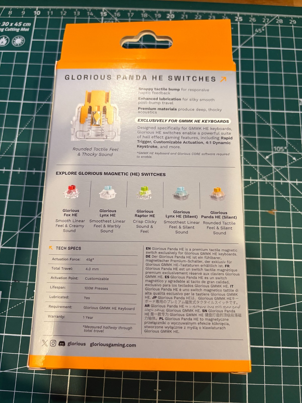 Glorious Panda HE Gaming Keyboard Switches – Tactile, Pre-Lubricated – 36pk, NIB