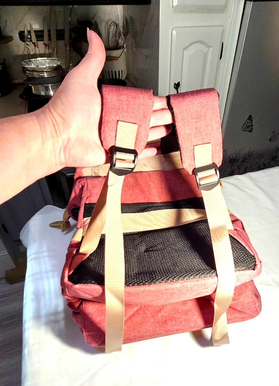 NEW Women’s Laptop Backpack 15.6″ Travel Bag USB Port Pink Gold TSA