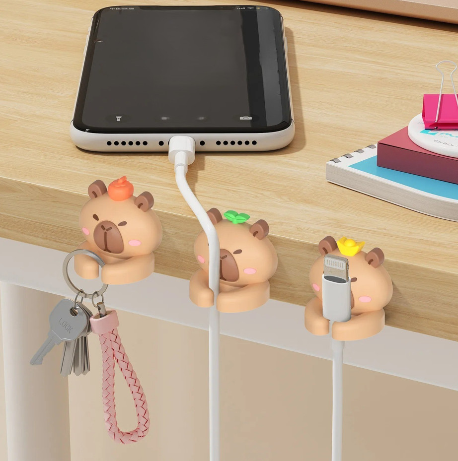 2-3 pcs Cute Cable Clips Organizer Self Adhesive Desk Wire Holder