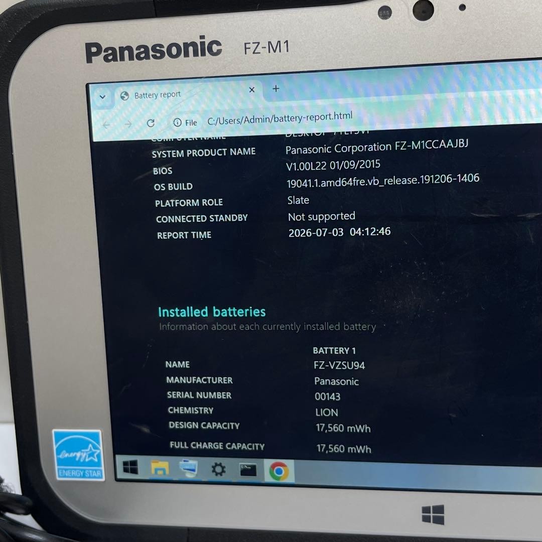 Panasonic TOUGHPAD FZ-M1 Core M5-6Y57 RAM:4G SSD:128G WiFi Bluetooth Windows 11
