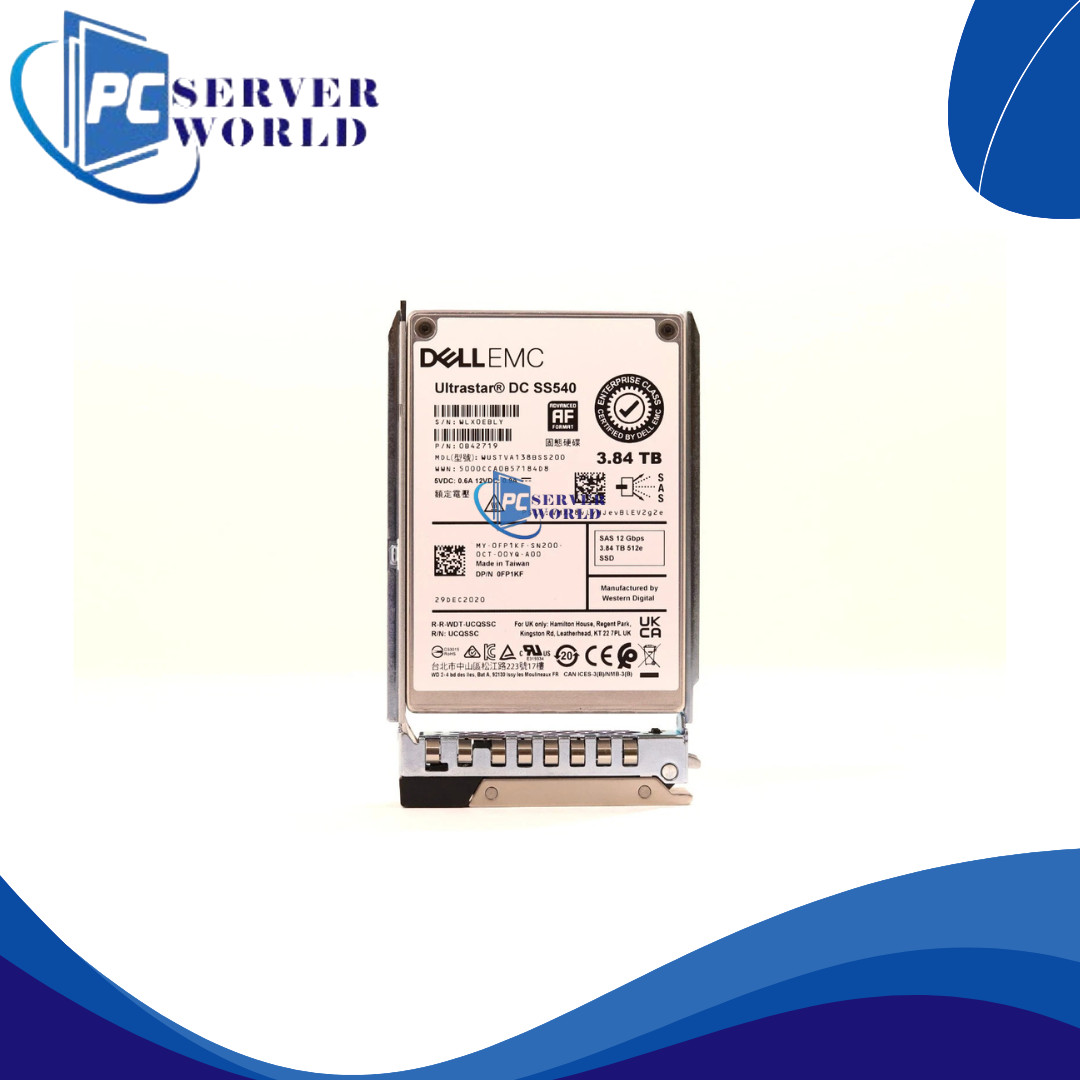 FP1KF DELL 3.84TB SAS 12GBPS READ INTENSIVE 2.5” SSD HARD DRIVE 0FP1KF