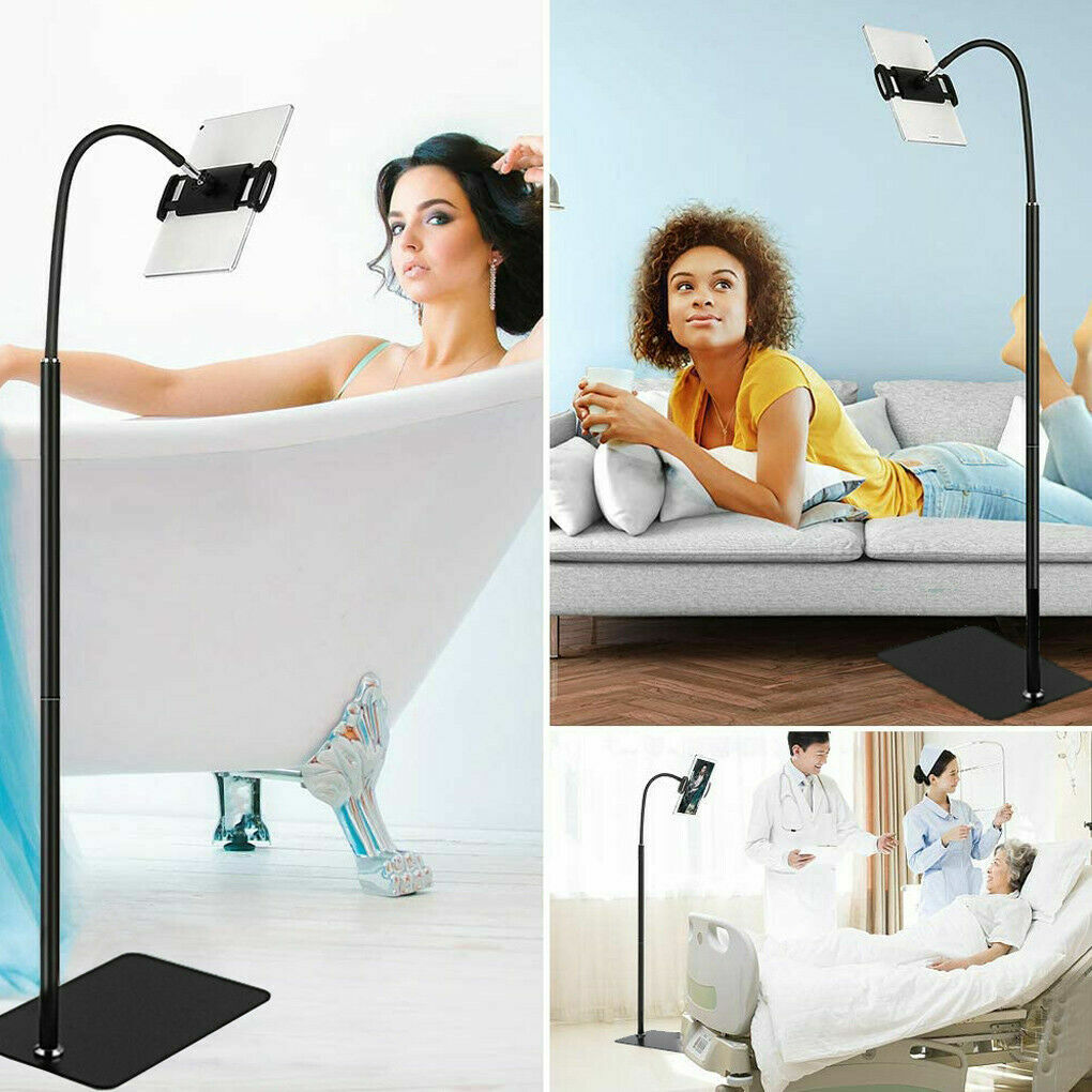 Aluminum Adjust Gooseneck Floor Stand Mount for iPad Pro Tablet CellPhone Holder