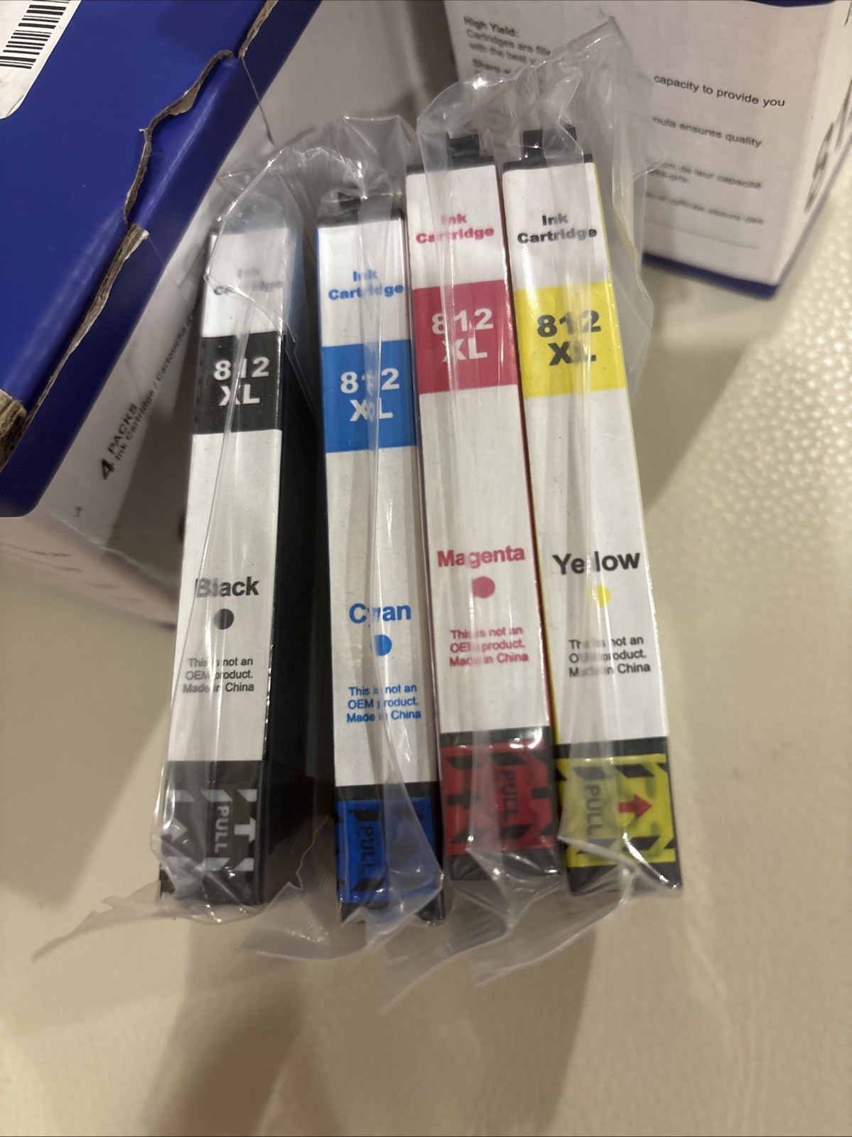 3 Pk~ 812XL 4 Color Ink Cartridges High Yield for Epson 812 XL