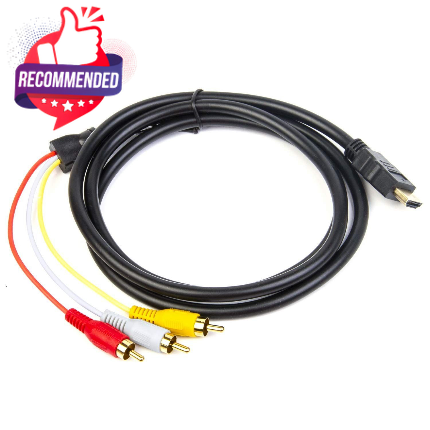 Hdmi To Rca Cable, Hdmi Male To 3 Rca Video Audio Av Cable Adapter Transmitter