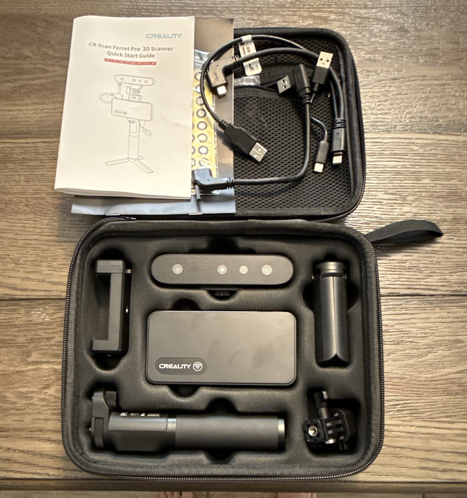 Creality CR-Scan Ferret Pro Handheld USB 3D Scanner Kit w/ Case Cables Guide