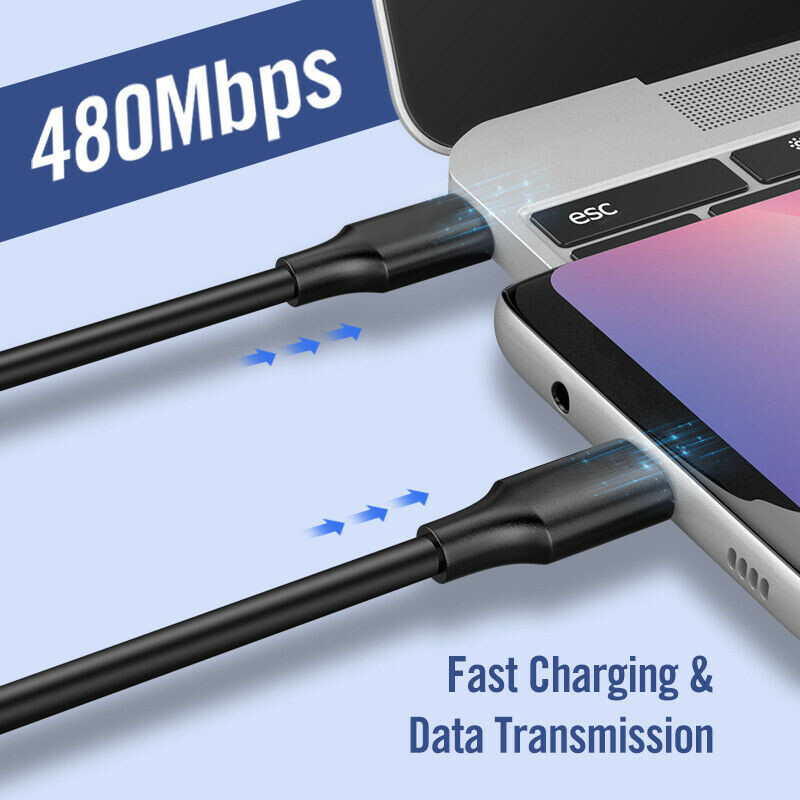 20AWG USB-C Type C to USB C Cable 5V 3A Charging Fast Charger USB 2.0 Data Lead