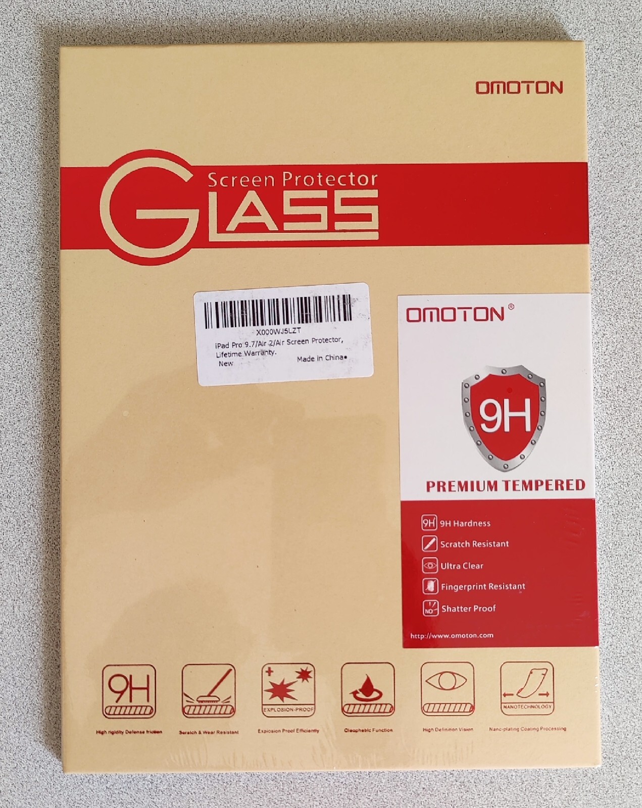 3-Pack Premium Tempered Glass Screen Protector: Apple iPad Pro 9.7″, Air 2, Air