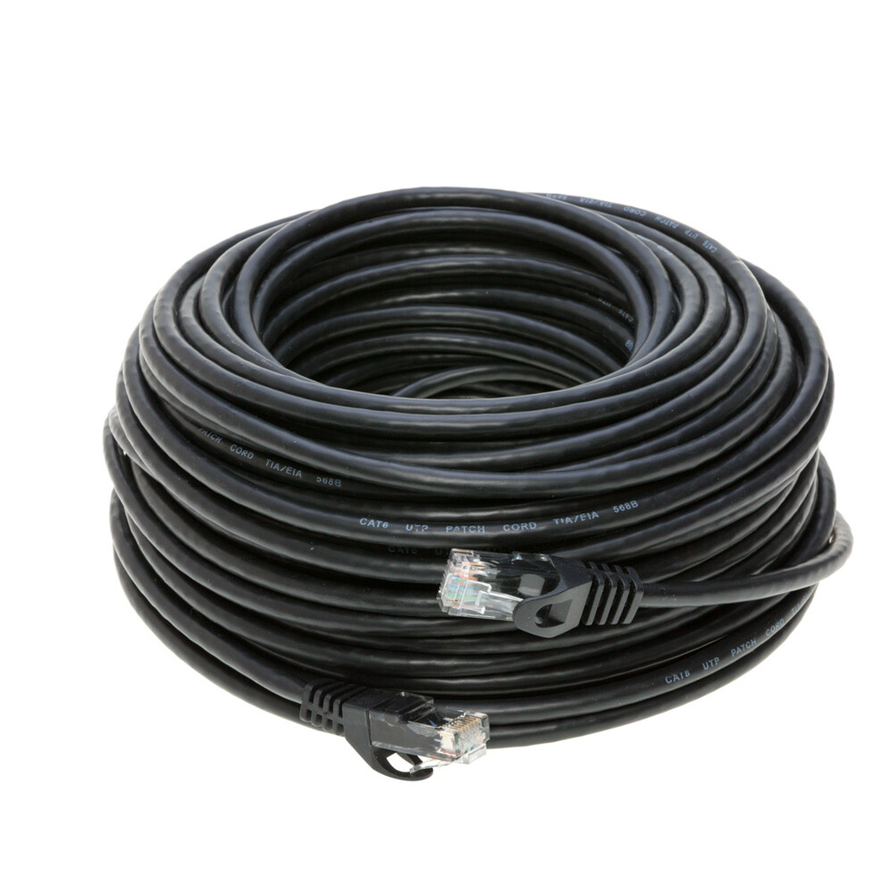 CAT6 Black Patch Cord Network Ethernet Cable LAN RJ45 UTP 25FT- 200FT Multi LOT
